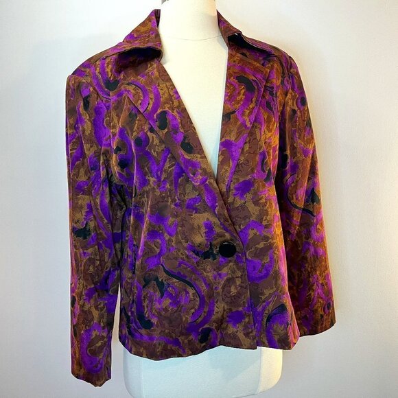 PATRICK CHRISTOPHER Women's Berry Brown Button Jacket - Size Large - NWT $84 - Picture 1 of 4